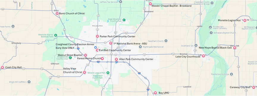 Polling center map